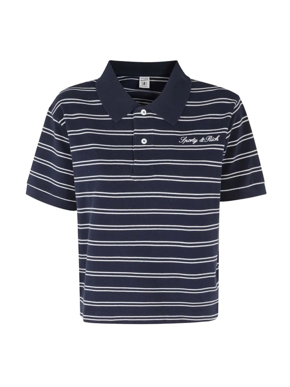 Sporty & Rich Navy Stripe Polo Shirt